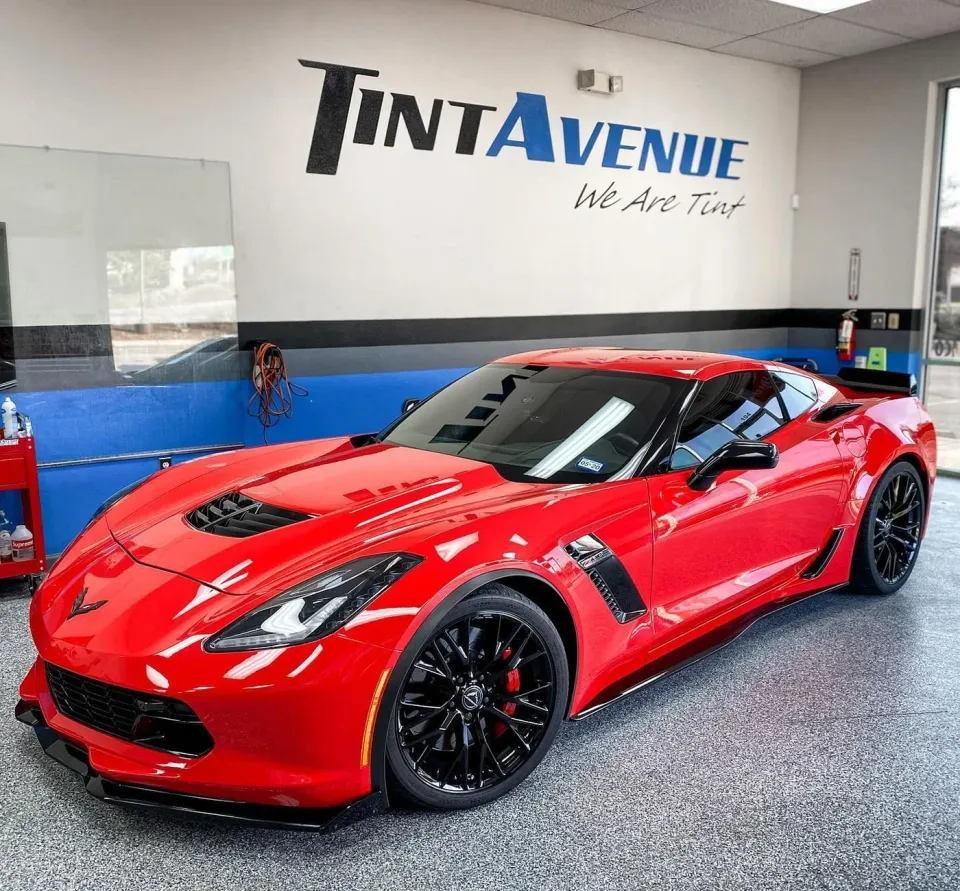 Vehicle inside a Tint Avenue shop, as published on its website