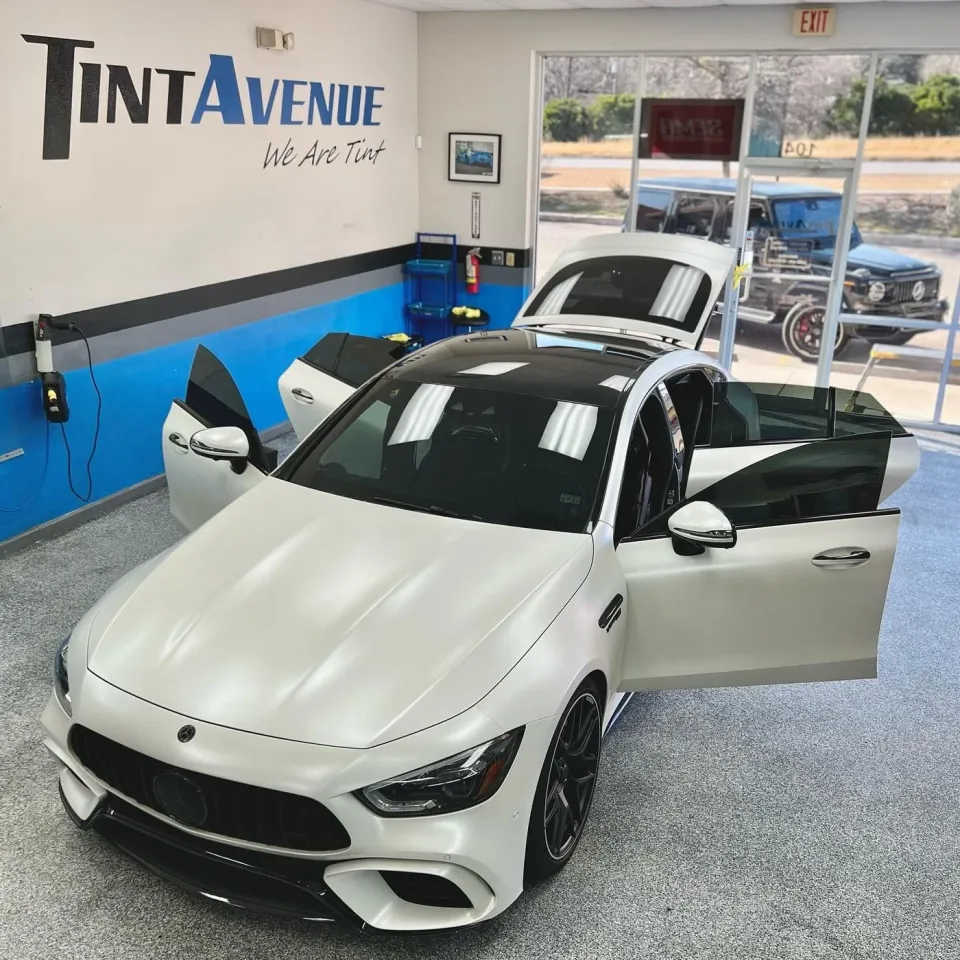 Vehicle inside a Tint Avenue shop, as published on its website